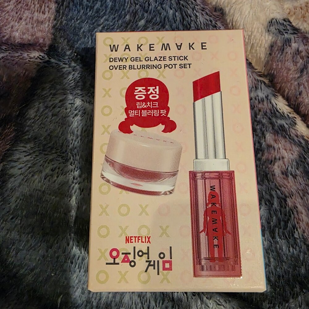 Korean Beauty WAKEMAKE Dewy Gel Glaze Stick Netfix Squid Game - Crushed Red